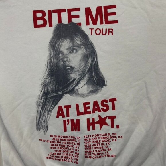 Renee Rapp Bite Me Tour Beige Oversized Zip-Up Hoodie Size XXL - Picture 2 of 4